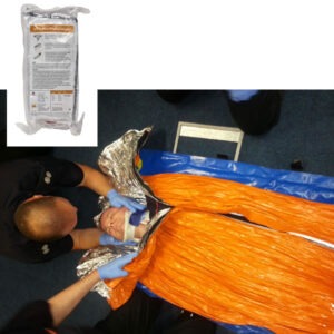 Blizzard Survival Blanket with Heat Pads - Orange