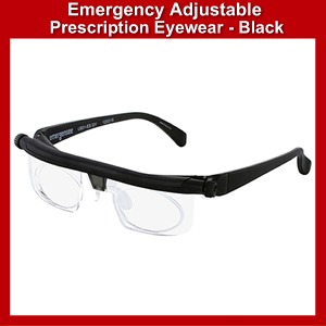 Emergency adjustable prescription eyewear
