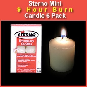 Sterno Mini Column Long Burning Candle 6 Pack